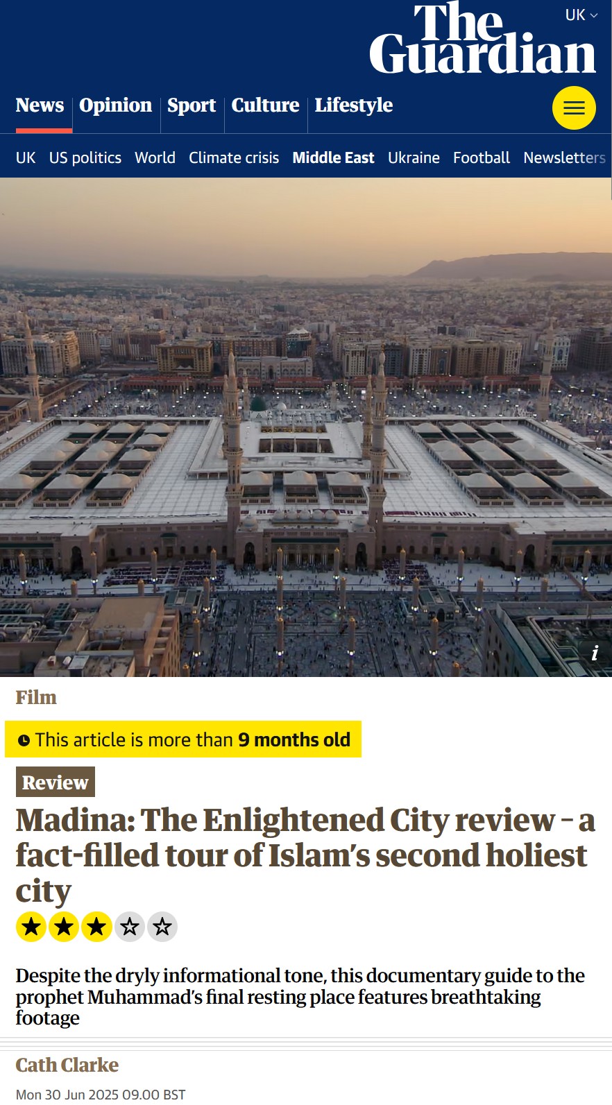 The Guardian — Madina: The Enlightened City coverage
