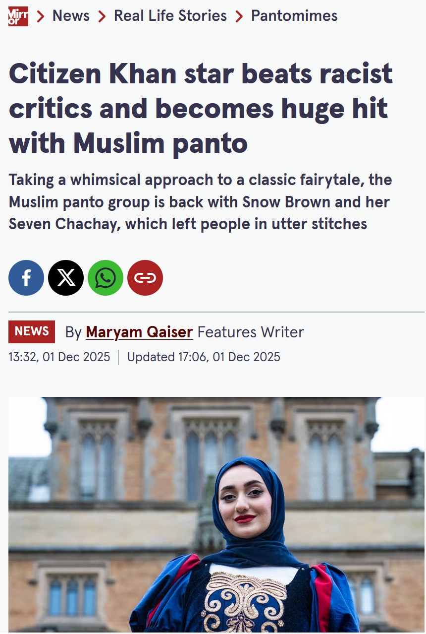 The Mirror — Muslim Panto coverage